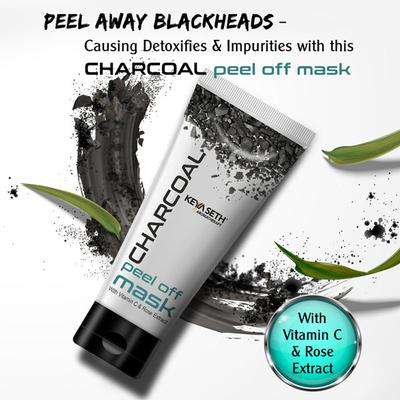 Keya Seth Aromatherapy Charcoal Peel Off Mask Vitamin C & Rose Extract 50ml - Face Packs