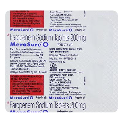 Merosure O 200mg Tablet 6'S - Bacterial Infections-OBL