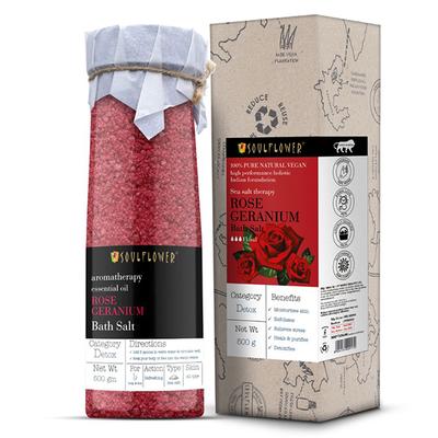 Souflower Rose Geranium Aroma Bath Salt 500 gm (N) - Bath Salts