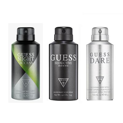 Guess Seductivehomme + Darehomme + Nightacess Deo Combo Set - Pack of 3 450 ml - Deodorants/Roll-Ons