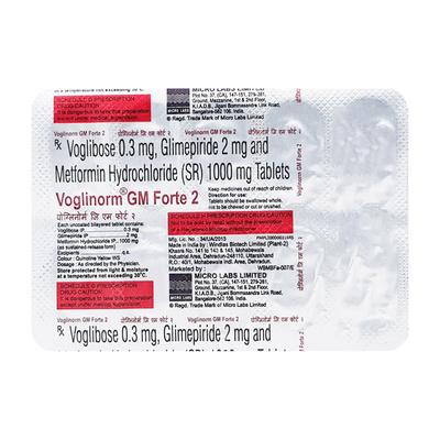 Voglinorm GM Forte 2mg Tablet 10'S - Diabetes-Ant