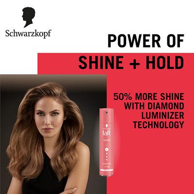 Schwarzkopf Taft Shine Hair Lacquer Mega Strong 5 Hair Spray 250ml - Hair Sprays & Mists