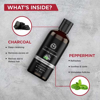The Man Company Charcoal Shampoo for Oily Scalp - Peppermint & Clove 250 ml - Shampoos