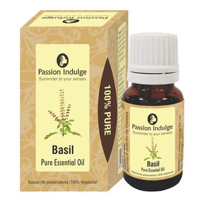 Passion Indulge BASIL Essential oil For improves skin tone and lustre, anti bacterial 10ML - Essential Oils