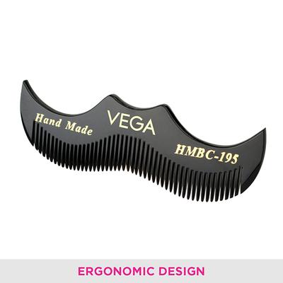 Vega Moustache Comb for Men, Pocket-Size Comb for Hair (VC2HMBC-195) 2's - Hair Combs