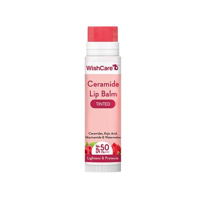 WishCare Tinted Ceramide Lip Balm with SPF50 PA+++ - Kojic Acid & Niacinamide - For Lip Lightening 5 gm - Lip Balms