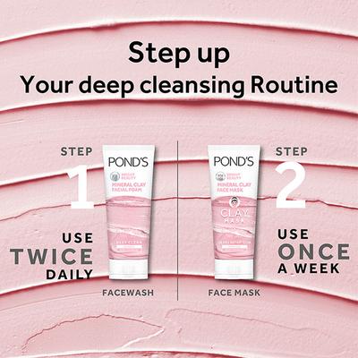 Pond's Bright Beauty Mineral Clay Facial Foam for Brightness + Oil Free Instant Glow 90gm - Face Washes