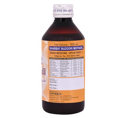 Cipzer Sharbat Buzoori Motadil 200 ml - Speciality Medicines