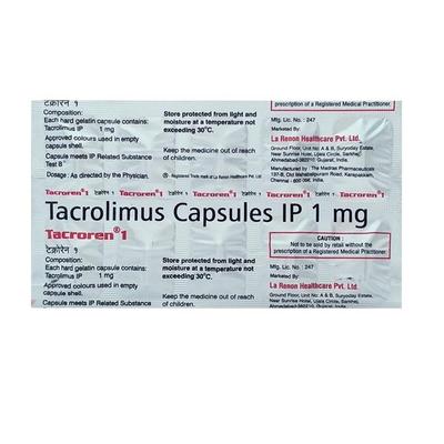 Tacroren 1mg Capsule 10'S - Auto Immune Disease-Imm