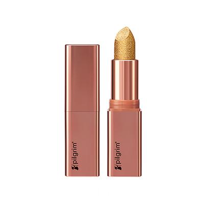 Pilgrim Glitter Lipstick Dubai Gold-03 Luxurious 3-D Glitter Formula With Matte Finish Tranparent 4.2 g - Lipsticks