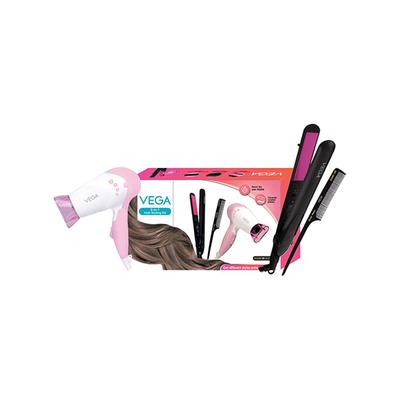 Vega 3-In-1 Hair Styling Kit Include- Hair Straightener, Dryer and Comb (VGGP-07) 1's - Straighteners