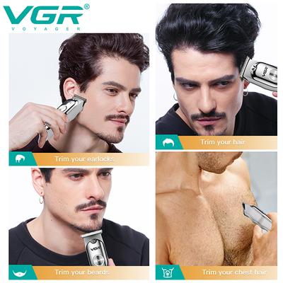 VGR V071 Body Groomer 120 min Runtime 4 Length Settings Silver 1s 1's - Hair Removal Accessories
