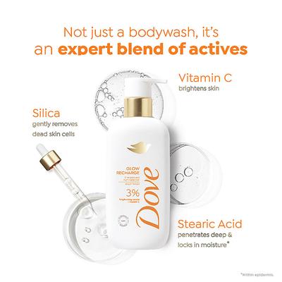 Dove 3% Brightening Serum + Vitamin C Glow Recharge Serum Body Wash, 300 ml - Shower Gels & Body Wash