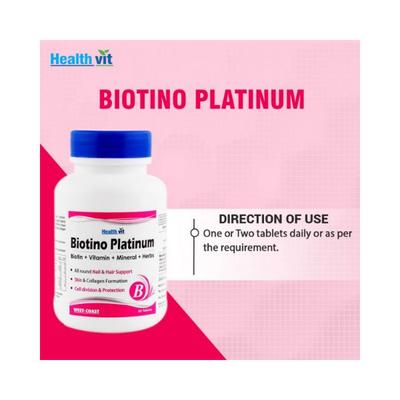Healthvit Biotino Platinum Biotin Vitamin Mineral Herbs Tablets 60's - Multi-Vitamins