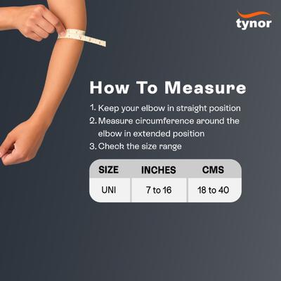 Tynor Tennis/Golfers Elbow Support Pro (UN) - Black & Green - Abdomen/Neck/Arm/Elbow Supports