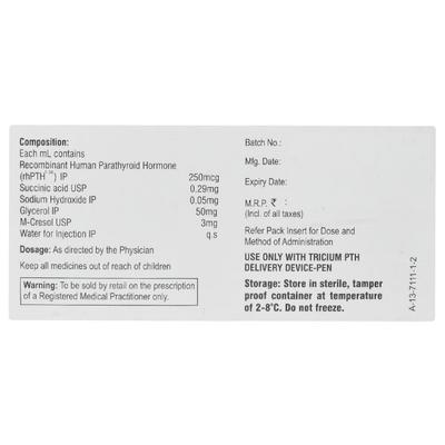 Tricium Pth 750mcg Injection 1'S - Bone Metabolism-Age