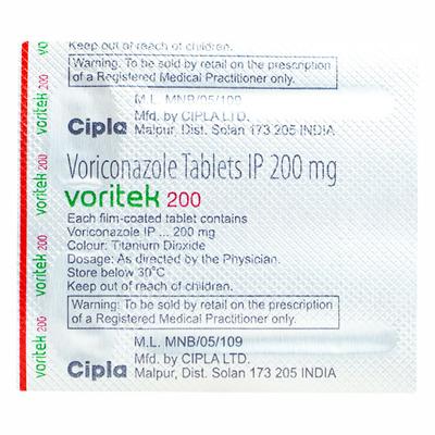 Voritek 200mg Tablet 4'S - Fungal Infections-Anf
