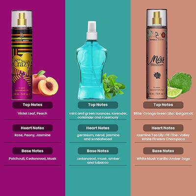 Dorall Collection Love You Like Crazy + Blue Safe + Miss Blossom Body Mist Set 3's - Women Perfumes (Edt/Edp)