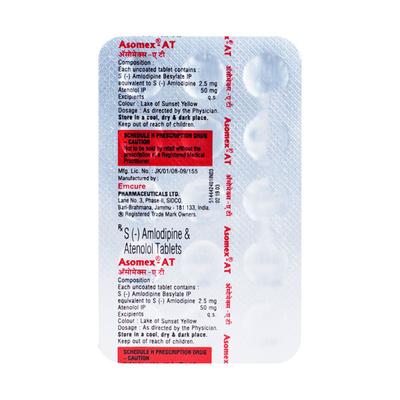 Asomex AT 2.5mg Tablet 15'S - Hypertension-Cal