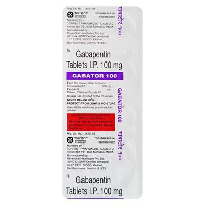 GABATOR 100 Tablet 10's - Epilepsy/Convulsion-Ant