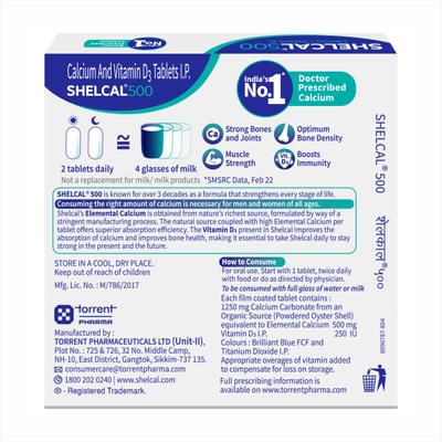Shelcal-500 Tablet 15's - Calcium And Minerals