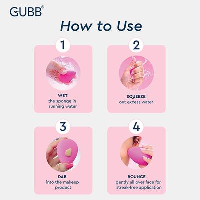 GUBB Beauty Blender Set of 4 - Purple 100 gm - Sponges & Applicators