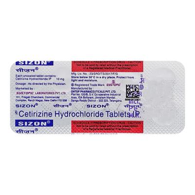 Sizon 10mg Tablet 10'S - Allergies-Ant