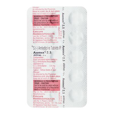 Asomex 2.5mg Tablet 15'S - Hypertension-Cal