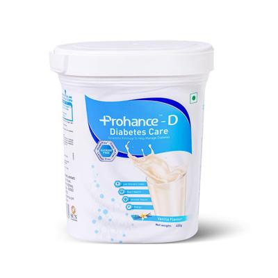 PROHANCE D DIABETES CARE SUCROSE FREE VANILLA FLAVOUR Powder 400gm - Supplements-Vam