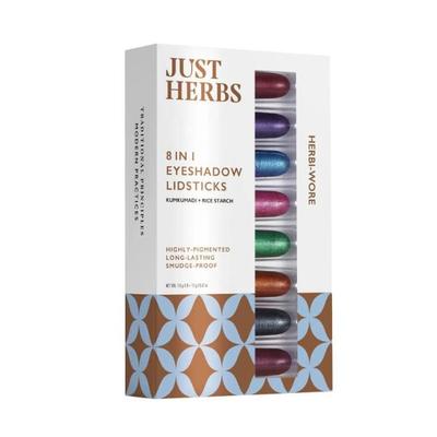 Just Herbs 8 In 1 Herbal Metallic-Shimmer Finish, Long Lasting Eye Shadow , Herbi Wore 12 gm - Eye Shadow Palettes