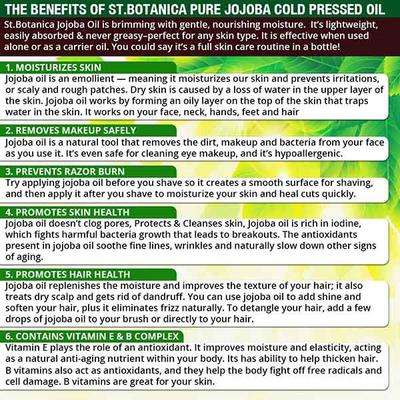 St.Botanica Pure Jojoba Cold pressed & Unrefined Oil 50 ml - Essential Oils