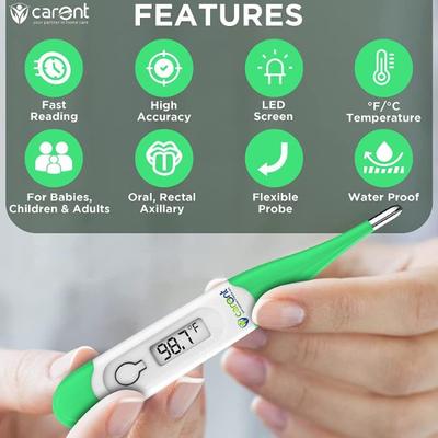 Carent Flexible Digital Thermometer (DMT437) - Green 1's - Health Monitors And Equipment