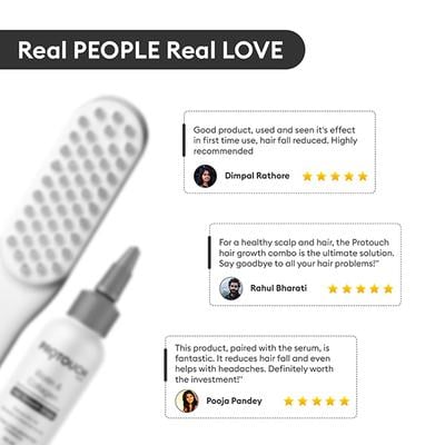 Protouch Complete Hair Growth Combo, LED Therapy Comb, Head Massager, Biotin Collagen Hair Growth Serum, Controls Hair Fall, Boost Hair Regrowth 1's - Hair Combs