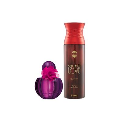 Ajmal Senora EDP Floral Spicy Perfume And Sacred Love Deodorant Floral Musky Fragrance 275 ml - Women Perfumes (Edt/Edp)