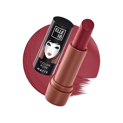 Elle 18 Color Pops Matte, Brown Temptation, Matte Finish, Moisturising Lipstick 4.3 g - Lipsticks
