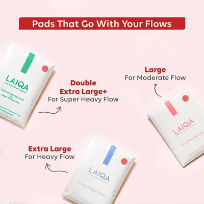 LAIQA Sanitary Combo Trio Pack for Women- 6 L+ 4XL + 2XXL Pads 12's - Others