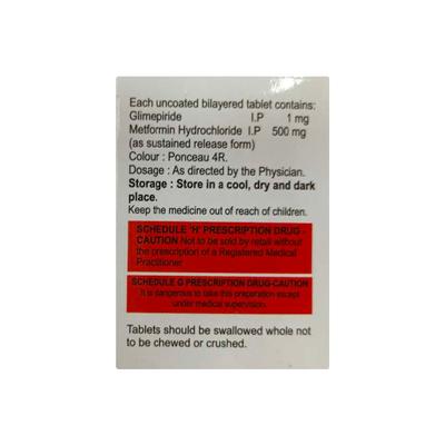 GLIMNIV M 1 Tablet 10s's - Diabetes-Ant