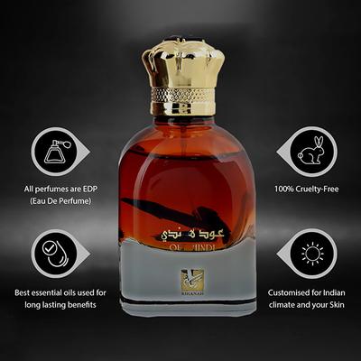 NUSUK Oud Hindi EDP Perfume for Men 90 ml - Men Perfumes (Edt/Edp)