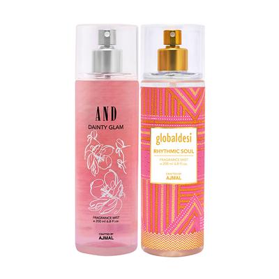 AND Dainty Glam Body Mist & Global Desi Rhythmic Soul Body Mist 400 ml - Body Mist/Spray