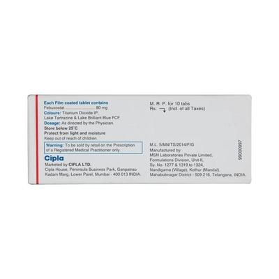Febucip 80mg Tablet 10'S - Gout