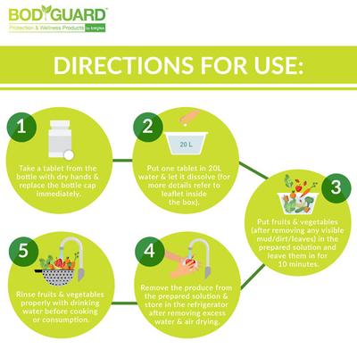 BodyGuard Fruits & Vegetables Disinfectant Tablet 50's - Others