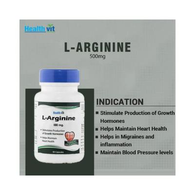 Healthvit L-Arginine 500mg Pre-Workout and Essential Amino Acid-Capsules 60's - Calcium And Minerals