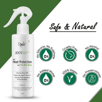 Ktein 100% Plant Based Natural Hair Heat Protection With Xtra Shine Spray Hair Spray 200 ml - Hair Sprays & Mists