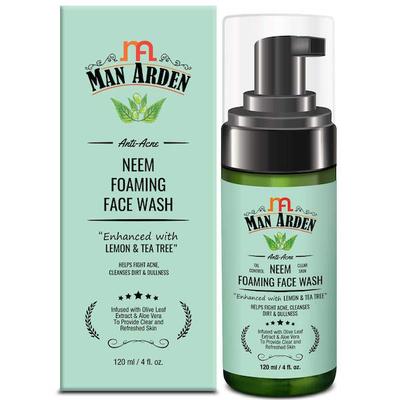 Man Arden Anti-Acne Neem Foaming Face Wash - Lemon & Tea Tree 120 ml - Face Wash & Cleansers