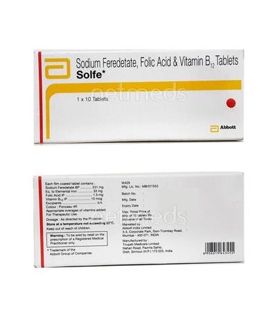 Solfe Tablet 10'S - Iron Supplement/Anaemia-Vma