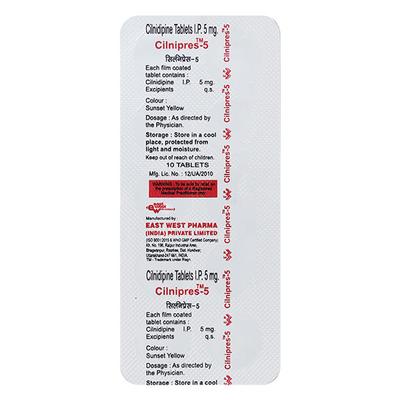 Cilnipres 5mg Tablet 10'S - Hypertension-Cal