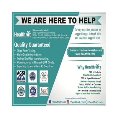 Healthvit L-Ornithine 500 mg Essential Amino Acid- Capsules 60's - Amino Acids