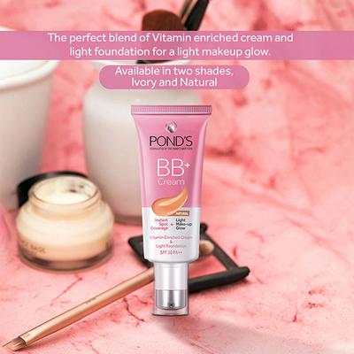 Pond'S Bb+ Cream, Instant Spot Coverage + Light Make-Up Glow, Natural SPF30 PA++ 30gm - Lotions & Creams