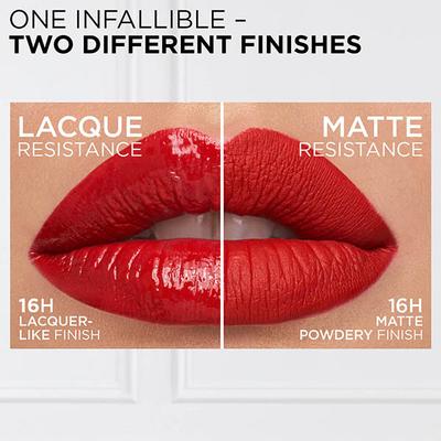 Loreal Paris Infallible Laque Resistance Lacquer-Like Shine, 16H Longwear, 614 Coral Amour 4 ml - Liquid Lipsticks