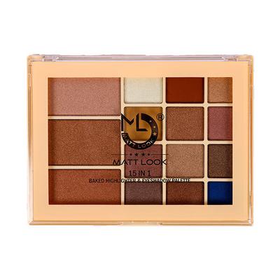 Matt Look MK-24, 15 in 1 Baked Highlighter & Eyeshadow Palette, - 03 33.6gm - Face Palettes